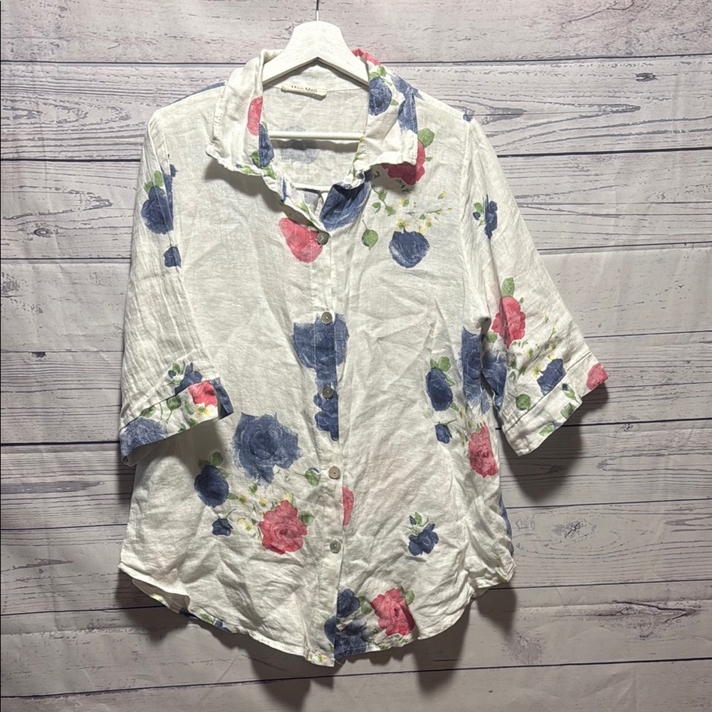Meo Meli 100%linen buttondown shirt